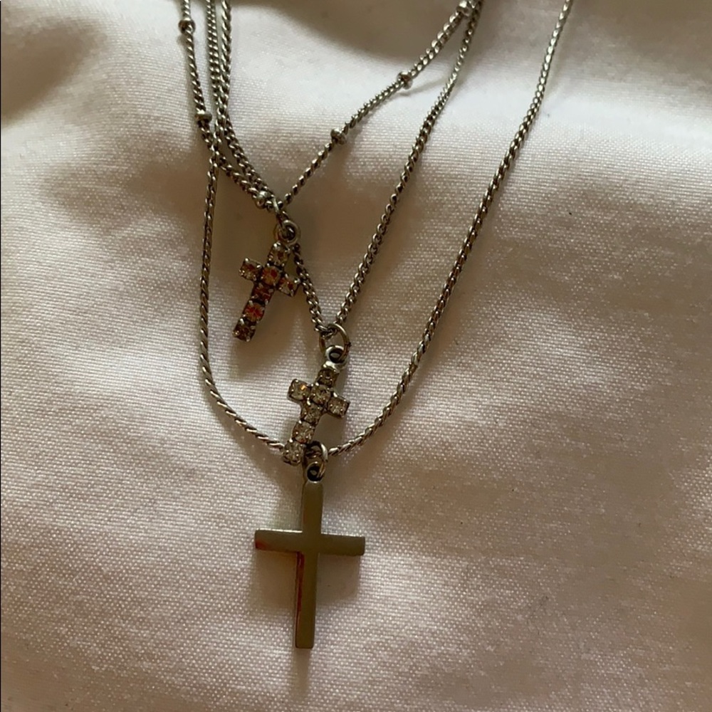 Triple cross strand necklace